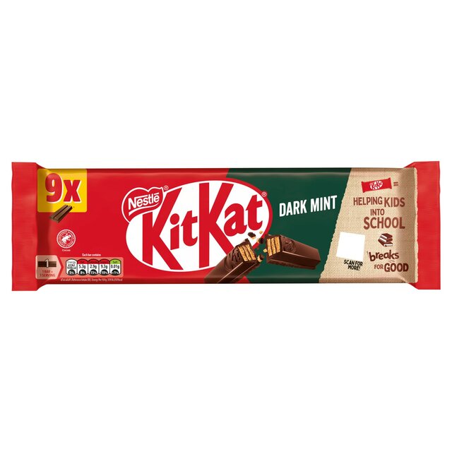 Kitkat 2 doigt Dark Mint Chocolate Biscuit Bar 9 par paquet