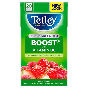 Tetley Super Green Tea Boost Berry Burn Bols Sacs 20 par paquet