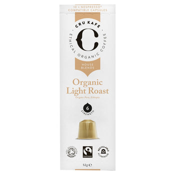CRU KAFE ORGANIC LIGHT NESPRESSO Compatible Capsules de café 10 por paquete