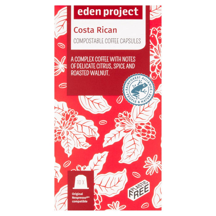Eden Project Home Compostable Nespresso Cápsulas Costa Rica 10 por paquete