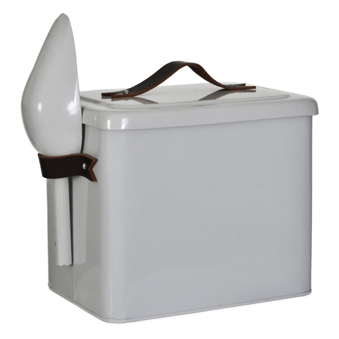 Garden Trading Pet Bin Small with Leather Handles Chalk