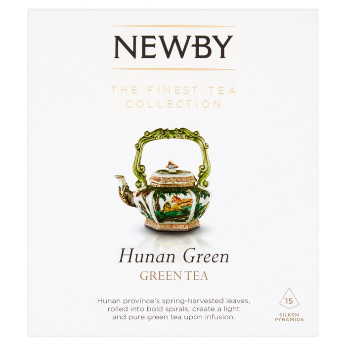 Pirámides de seda verde de tés hunan newby 15 por paquete