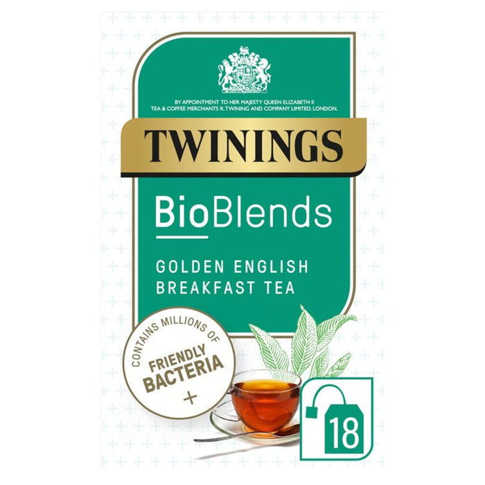 Twinings Bioblends Golden English Breakfast Tea avec des bactéries amicales 18 par paquet