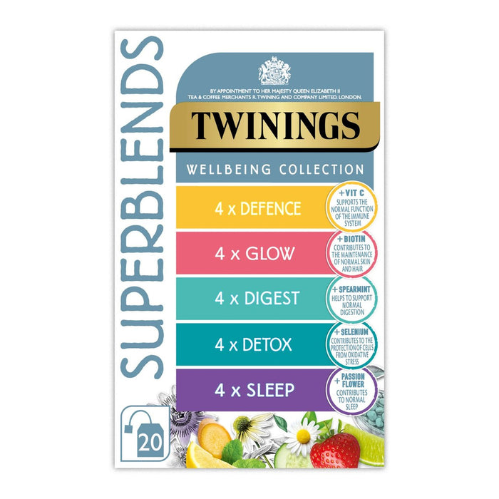Twinings Superblends Wellbeing Collection Variety Pack 20 par pack