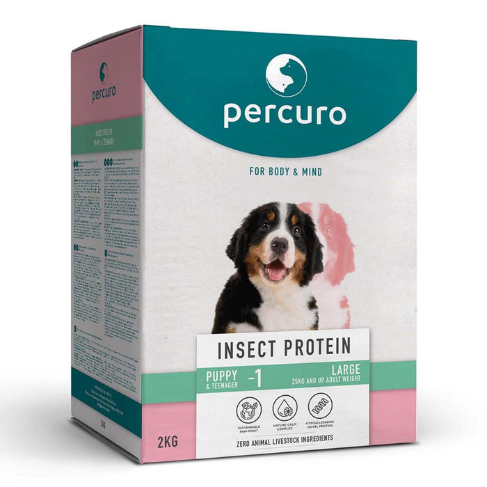 Percuro Insektenprotein Welpen große Rassen trocken Hundefutter 2 kg